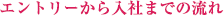 エントリーから入社までの流れ